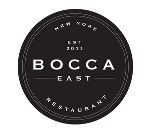 NEW YORK EST 2011 BOCCA EAST RESTAURANT logo