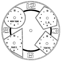 NEW YORK L.A. PARIS TOKYO 12 3 6 9 logo
