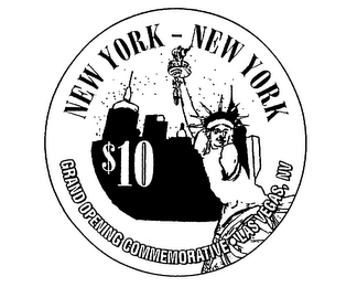 NEW YORK - NEW YORK $10 GRAND OPENING COMMEMORATIVE LAS VEGAS, NV logo