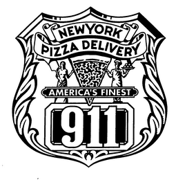 NEW YORK PIZZA DELIVERY AMERICA'S FINEST 911 logo