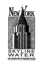 NEW YORK SKYLINE WATER THE CHAMPAGNE OF DRINKING WATER logo