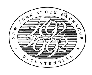 NEW YORK STOCK EXCHANGE BICENTENNIAL 1792 1992 logo