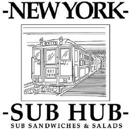 -NEW YORK- -SUB HUB- SUB SANDWICHES & SALADS B'KLYN EST 1979 logo