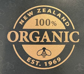 NEW ZEALAND 100% ORGANIC EST. 1969 logo