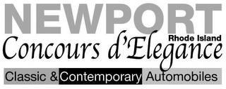NEWPORT RHODE ISLAND CONCOURS D'ELEGANCE CLASSIC & CONTEMPORARY AUTOMOBILES logo