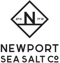 NEWPORT SEA SALT CO 41°N" AND "71°W logo