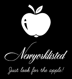 NEWYORKLISTED JUST LOOK FOR THE APPLE! logo