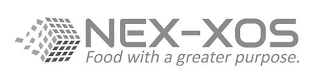 NEX-XOS FOOD WITH A GREATER PURPOSE. logo