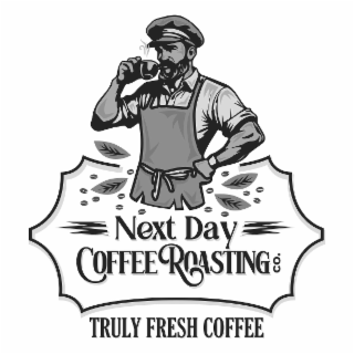 NEXT DAY COFFEE ROASTING CO. TRULY FRESH COFFEE logo