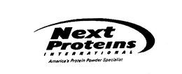 NEXT PROTEINS INTERNATIONAL AMERICA'S PROTEIN POWDER SPECIALIST logo