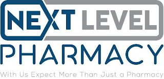NEXTLEVEL PHARMACY WITH US EXPECT MORE THAN JUST A PHARMACY logo