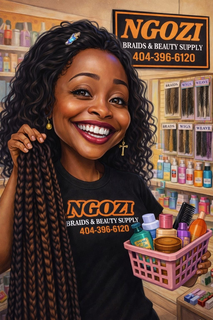 NGOZI BRAIDS & BEAUTY SUPPLY 404-396-6120 BRAIDS WIGS WEAVE logo