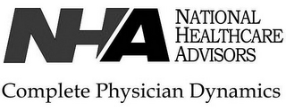 NHA NATIONAL HEALTHCARE ADVISORS COMPLETE PHYSICIAN DYNAMICS logo
