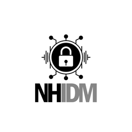 NHIDM WITH THE LETTERS NH BEING DARKER THAN THE LETTERS IDM.