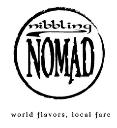 NIBBLING NOMAD WORLD FLAVORS, LOCAL FARE logo