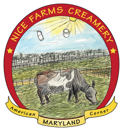 NICE FARMS CREAMERY AMERICAN CORNER MARYLAND MILK YOGURT logo
