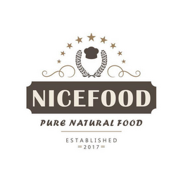 NICEFOOD PURE NATURAL FOOD ESTABLISHED = 2017= logo
