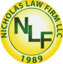 NICHOLAS LAW FIRM LLC NLF 1989 logo