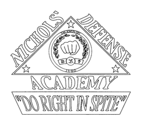 NICHOLS' DEFENSE ACADEMY "DO RIGHT IN SPITE" logo