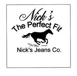 NICK'S THE PERFECT FIT NICK'S JEANS CO. logo