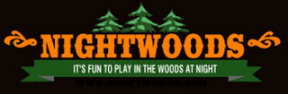 NIGHTWOODS IT'S FUN TO PLAY IN THE WOODS AT NIGHT logo