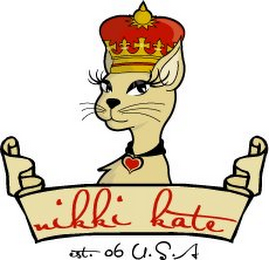 NIKKI KATE; EST. 06 U.S.A. logo