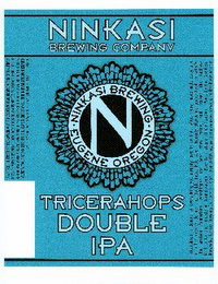 NINKASI BREWING COMPANY EUGENE OREGON TRICERAHOPS DOUBLE IPA N logo