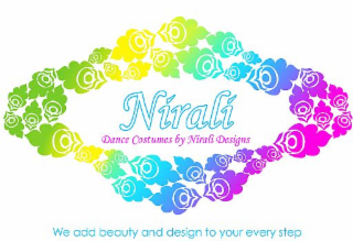 NIRALI DANCE COSTUMES BY NIRALI DESIGNS WE ADD BEAUTY AND DESIGN TO YOUR EVERY STEP logo