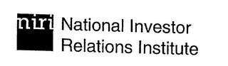 NIRI NATIONAL INVESTOR RELATIONS INSTITUTE logo