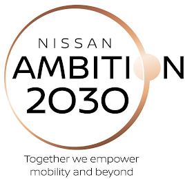 NISSAN AMBITION 2030 TOGETHER WE EMPOWER MOBILITY AND BEYOND logo