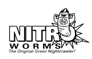 NITRO WORMS THE ORIGINAL GREEN NIGHTCRAWLER! logo