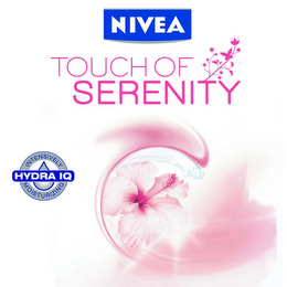 NIVEA TOUCH OF SERENITY HYDRA IQ INTENSIVELY  MOISTURIZING logo
