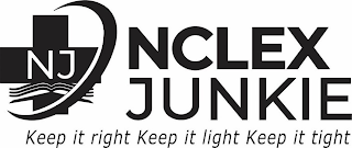 NJ NCLEX JUNKIE KEEP IT RIGHT KEEP IT LIGHT KEEP IT TIGHT logo