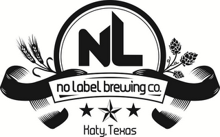 NL NO LABEL BREWING CO. KATY, TEXAS logo