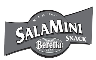 NO 1 IN ITALY SALAMINI SNACK FRATELLI BERETTA 1812 logo