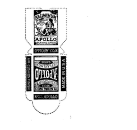 NO. 33 SUPERIOR APOLLO PLAYING CARDS ALUMINUM SURFACE AIR-CUSHION FINISH THE NATIONAL CARD CO MADE IN U.S.A. logo