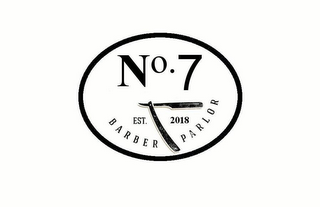 NO. 7 EST. 2018 BARBER PARLOR logo