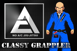 NO A/C JIU-JITSU, CLASSY GRAPPLER, TXMMA.COM, AND LETTER 'E' (FLAMING) logo