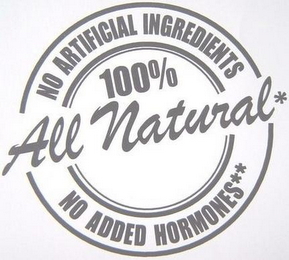 NO ARTIFICIAL INGREDIENTS 100% ALL NATURAL* NO ADDED HORMONES** logo
