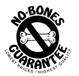 NO-BONES GUARANTEE LOWEST PRICES HIGHEST QUALITY logo