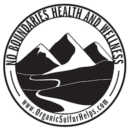 NO BOUNDARIES HEALTH AND WELLNESS WWW.ORGANICSULFURHELPS.COM logo