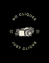 NO CLIQUES JUST CLICKS ESTD 2023 logo