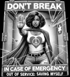 NO DON'T BREAK IN CASE OF EMERGENCY OUT OF SERVICE: SAVING MYSELF logo