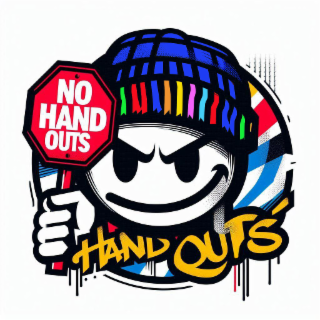 NO HAND OUTS HAND OUTS logo