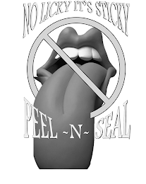 NO LICKY IT'S STICKY PEEL ~N~ SEAL logo