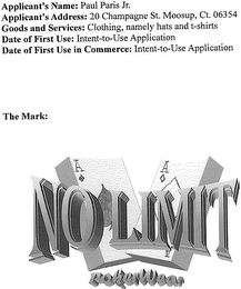 NO LIMIT POKERWEAR logo