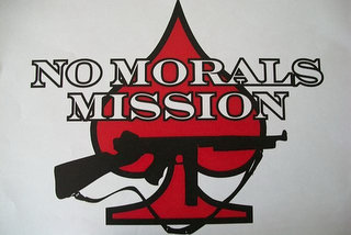 NO MORALS MISSION logo