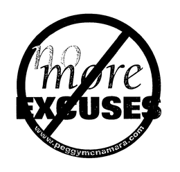 NO MORE EXCUSES WWW.PEGGYMCNAMARA.COM logo