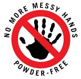 NO MORE MESSY HANDS POWDER-FREE logo