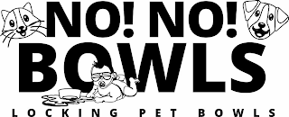 NO! NO! BOWLS LOCKING PET BOWLS logo